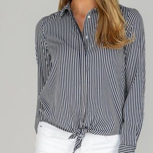 NWOT Vera Moda Navy and White Striped Blouse
